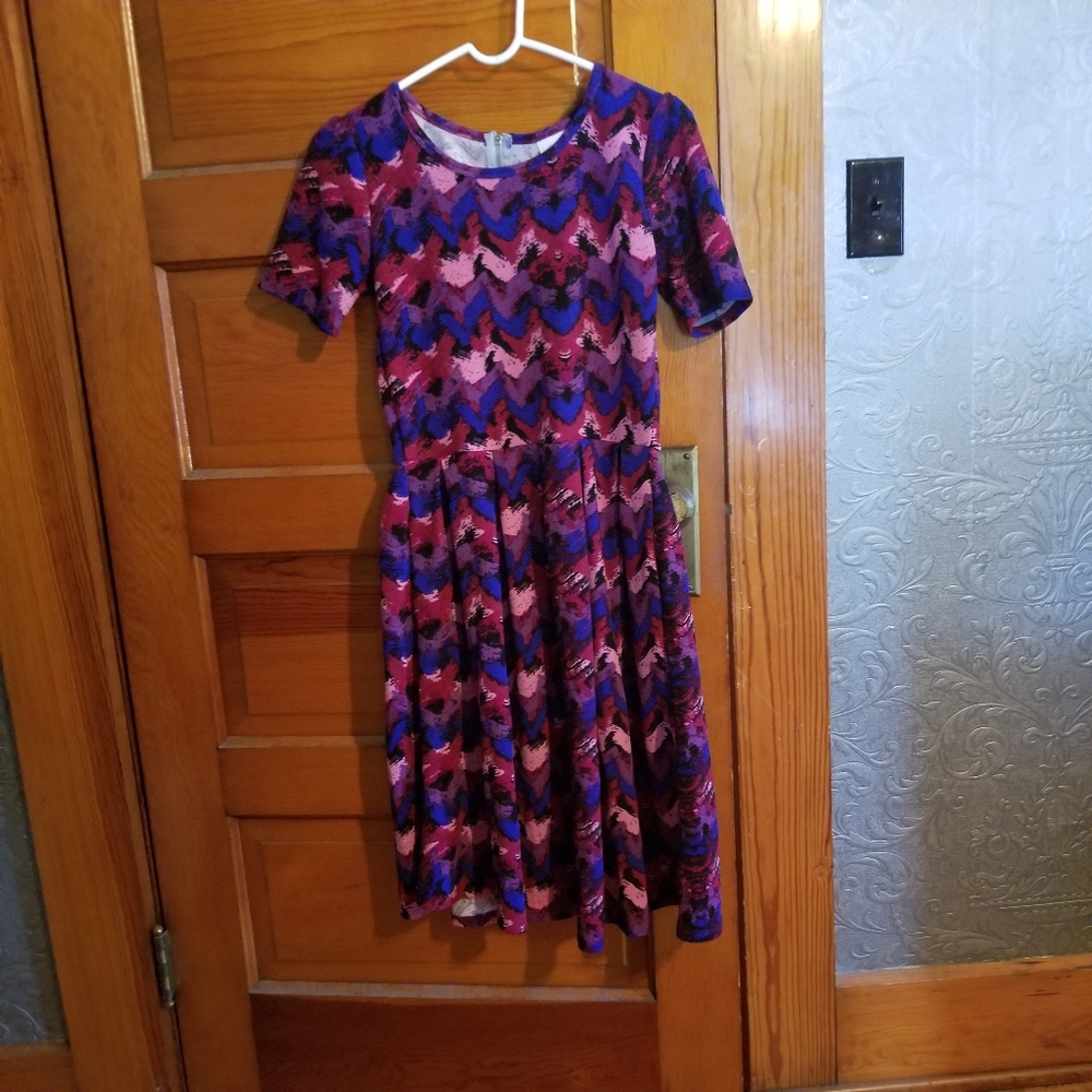LuLaRoe Amelia.  Multicolored bright dress.  Small